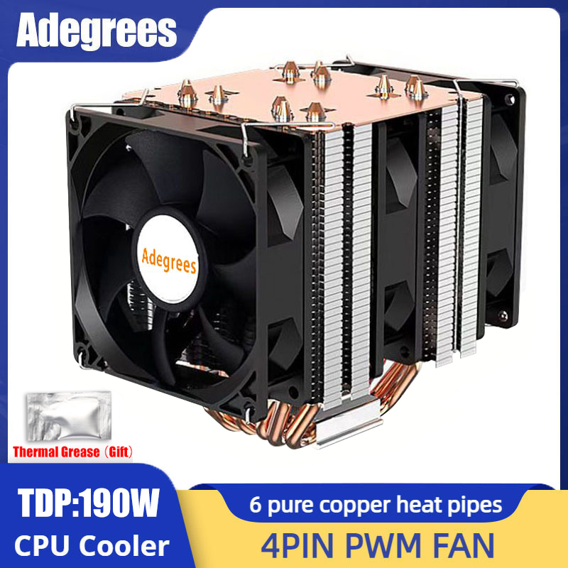 Esports Gaming Fan - 6 ท่อความร้อน CPU Cooler 4Pin PWM