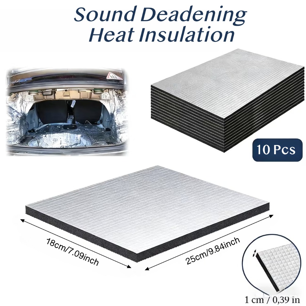แผ่นกันเสียงรถยนต์ 10 ชิ้น ขนา - Sound Dampening Foam บทวิจารณ์และราคา