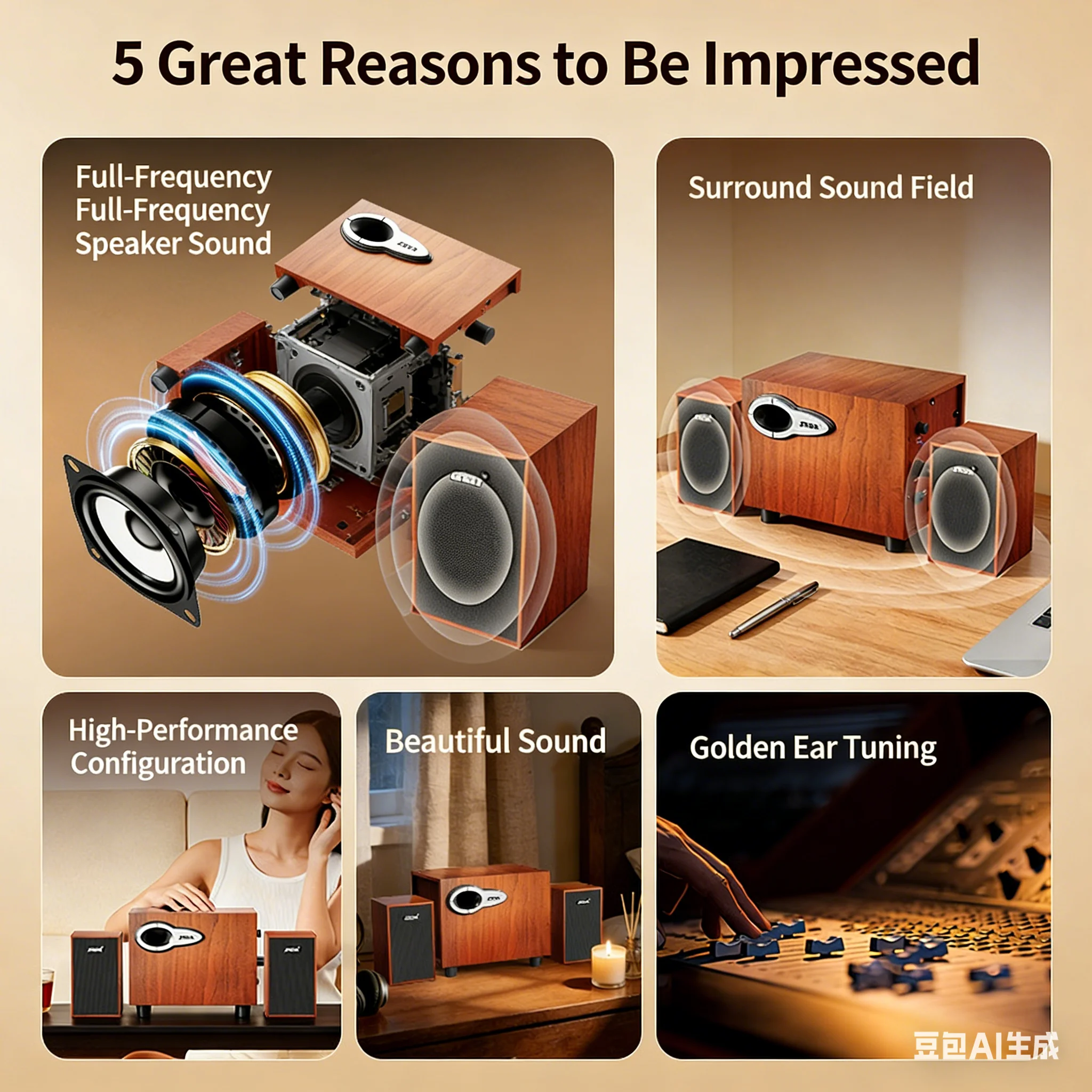 ลำโพงตั้งโต๊ะไม้ 2.1 ช่องสัญญา - Gaming Speaker 2.1 บทวิจารณ์และราคา