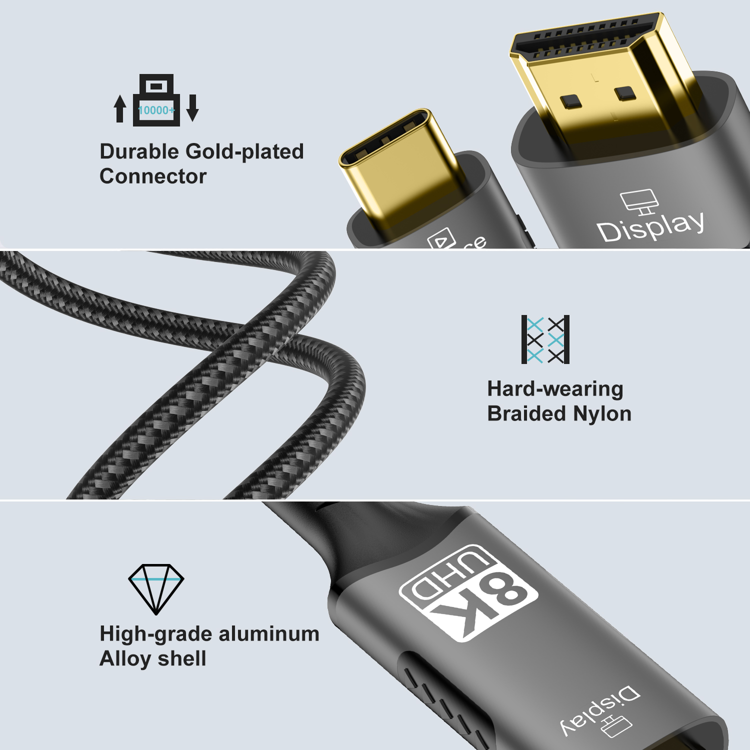 8K ประเภท C ถึง HDMI 2.1 สาย 3 - Gaming Speaker 2.1 บทวิจารณ์และราคา